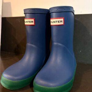 Hunter Kids Rain Boots in Blue and Green